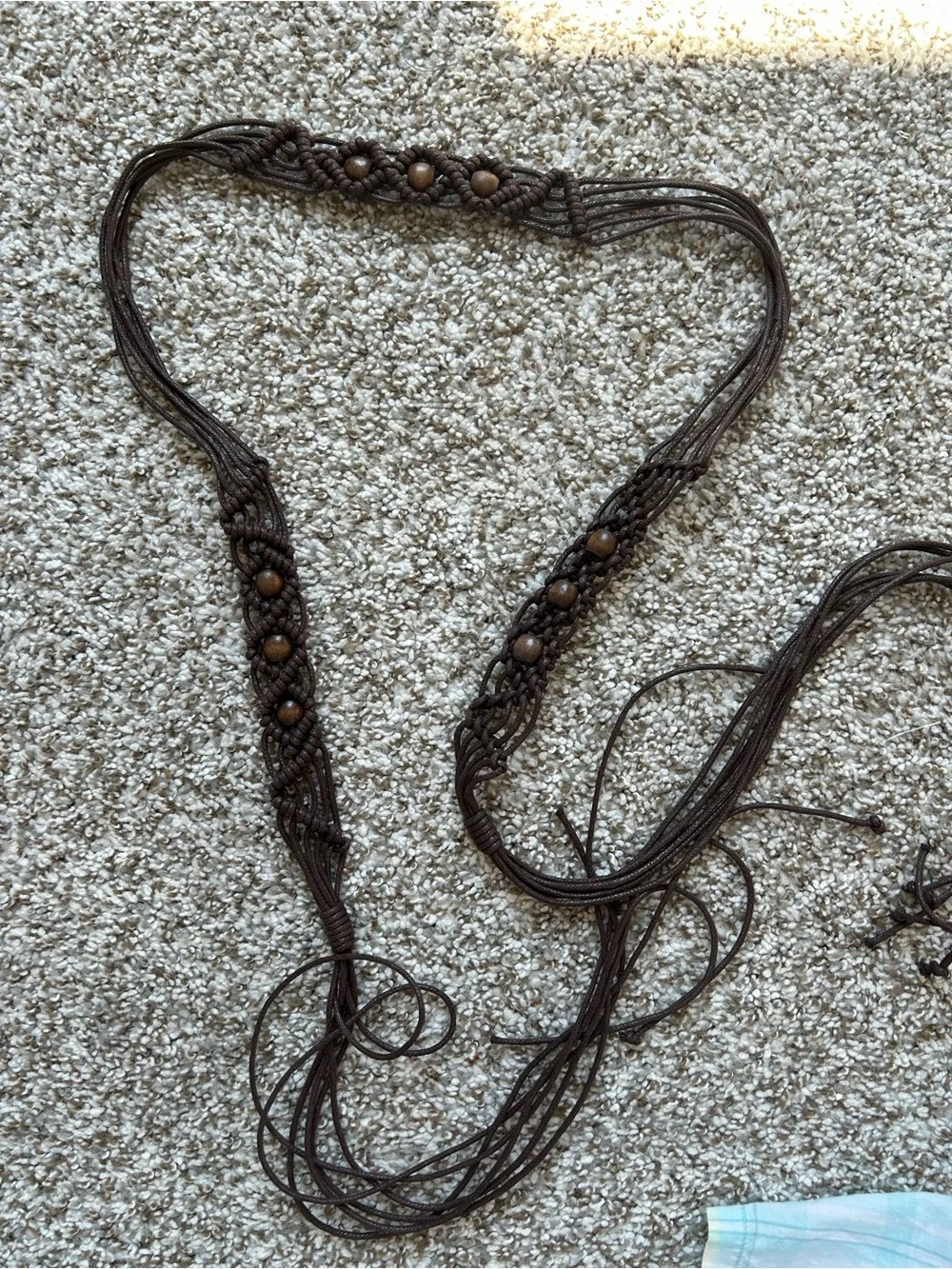 Handwoven Brown Bead-Twist Belt - Women's Accessory